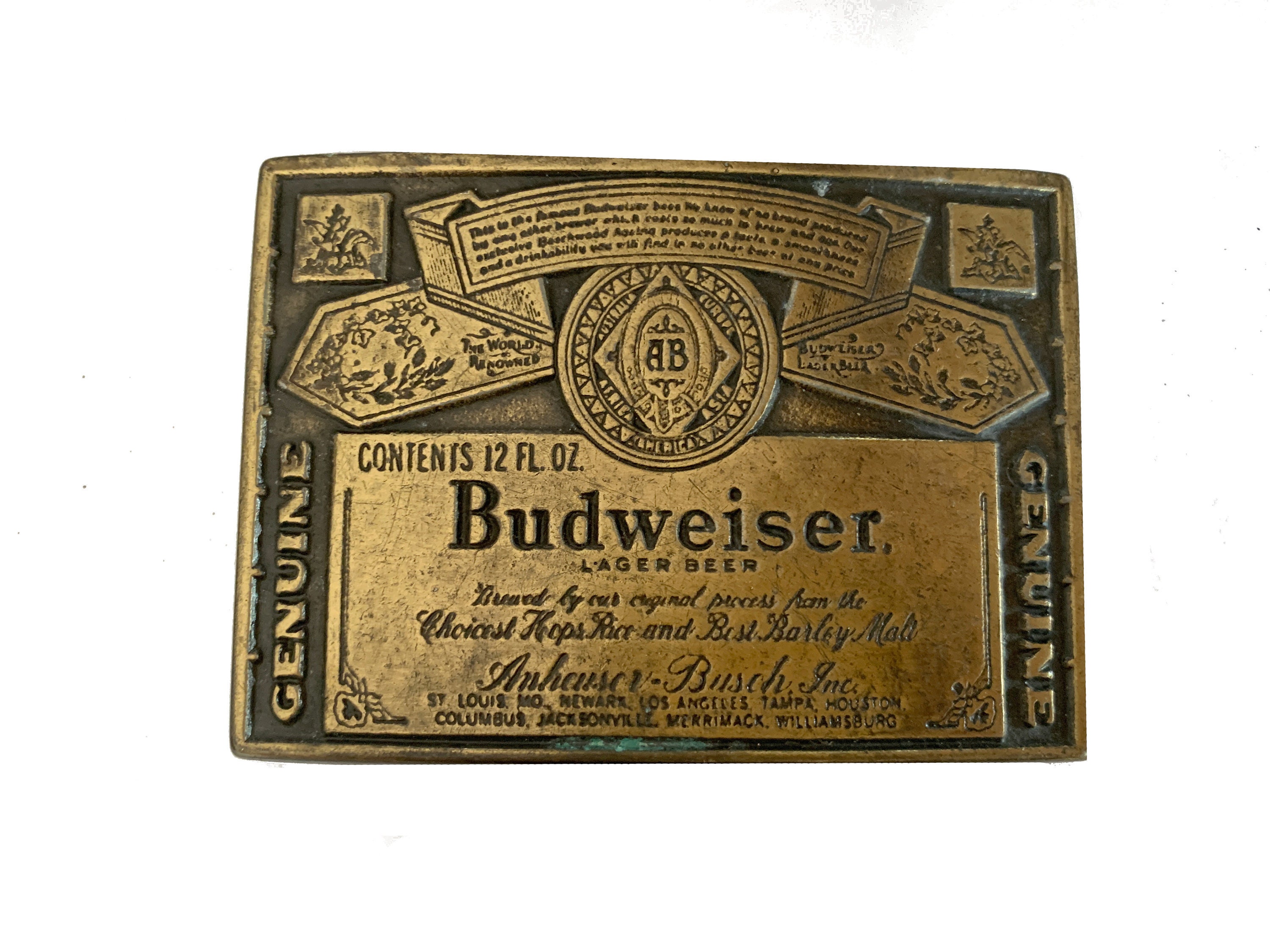 budweiser belt buckle