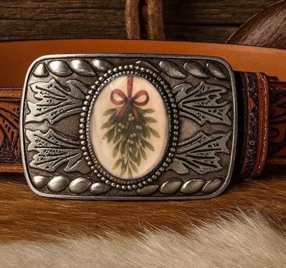 Kiss Me Under the Mistletoe Belt Buckle : Western Buckle  display picture 1