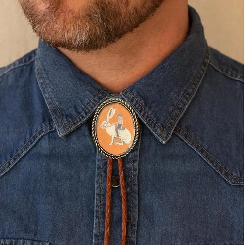 HUABOLA CALYN Native American Eagle Rodeo Bolo Tie - Vintage Cowboy Western Leather Necktie For Men & Women