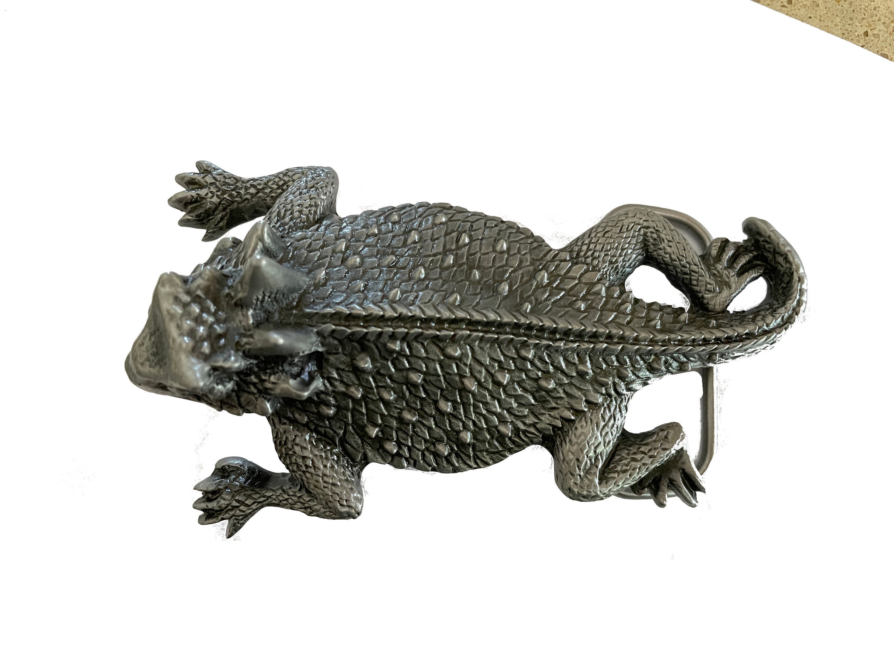 Vintage Horned Lizard Belt Buckle 