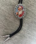 Jolly Santa Claus Bolo Tie: Handmade Christmas Western Necklace Lariat Bola