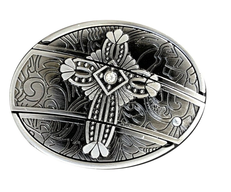 HIDDEN KNIFE Cross Belt Buckle Western Cowboy Pocket Army Etsy