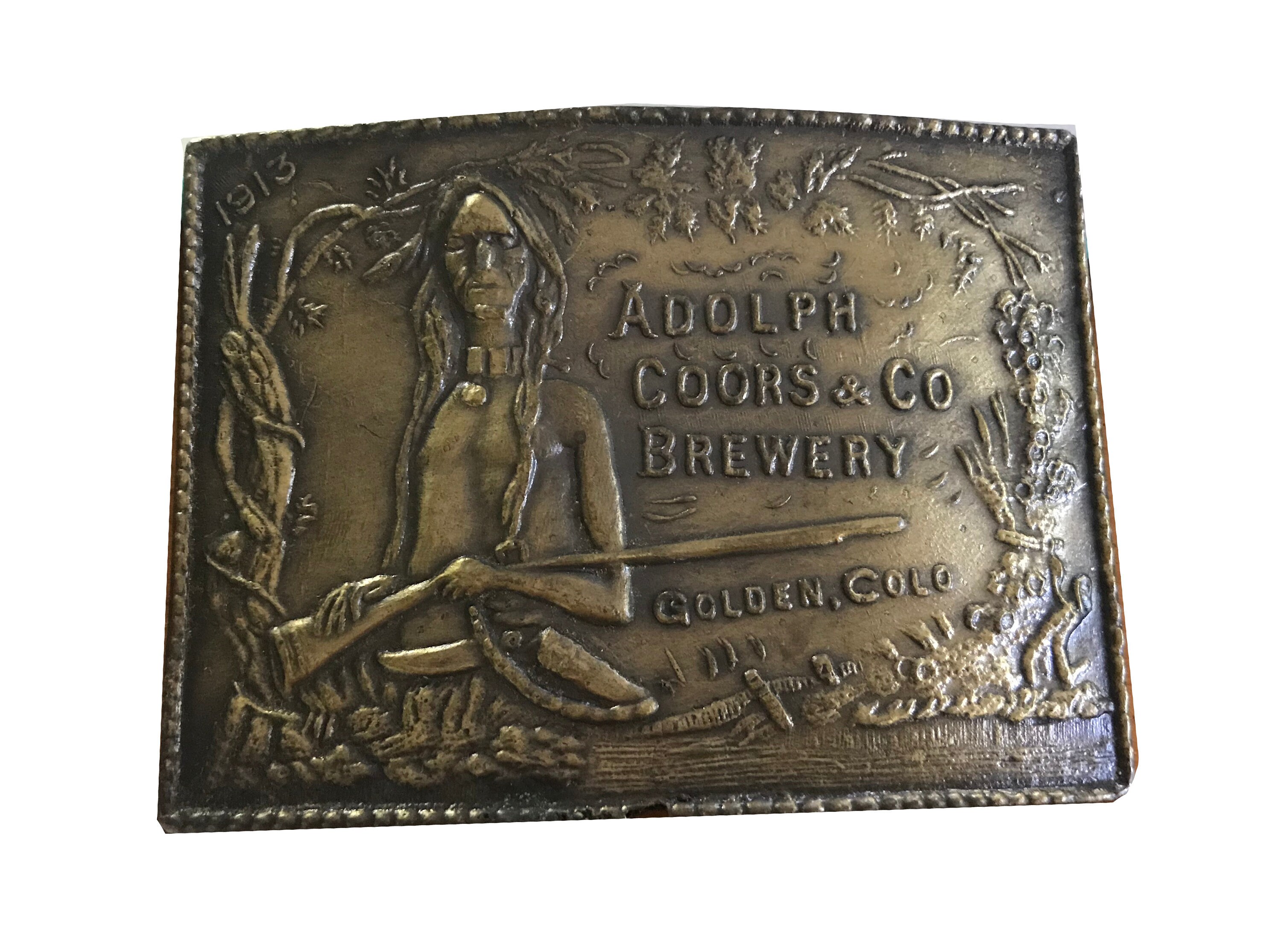 Large Vintage Coors Beer Belt Buckle 