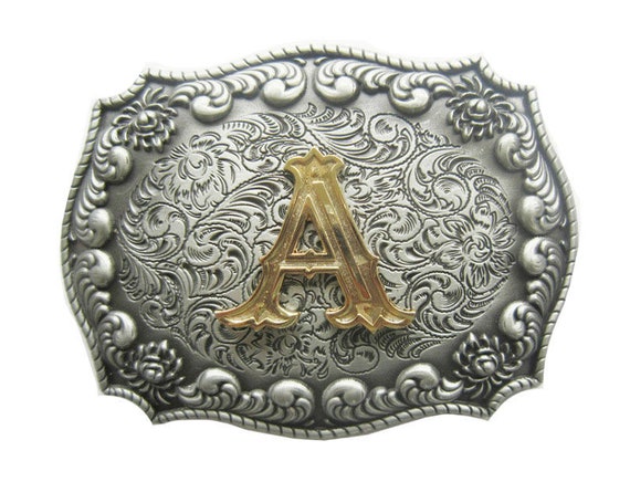 Vintage A Letter Belt Buckle Western Style Silver Gold | Etsy