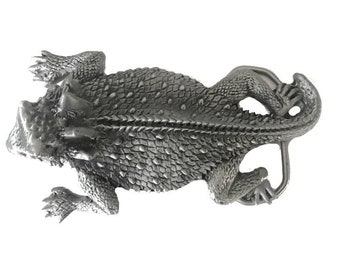 Vintage horned lizard belt buckle