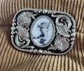 Bandit Kitten Belt Buckle: Western Style Silver Buckle, Cat Lover Gift