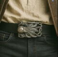 Vintage Silver Octopus Belt Buckle: Intricate Tentacle Design