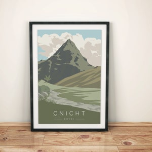 Cnicht Eryri Impressão Contemporânea. Gogledd Cymru. Impressão de montanha. Cartaz da montanha. Arte de parede. Impressão de viagem. Impressão de paisagem. Lembrança. Presente.