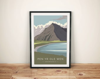 Snowdonia, Wales Print. Mountain Print. Mountain Poster. Wall Art. Pen yr Ole Wen, Welsh Mountain, Travel Print. Landscape Print. Souvenir.