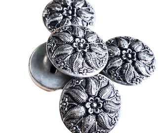 Botones B17 con diseño de helechos y flores en alto relieve