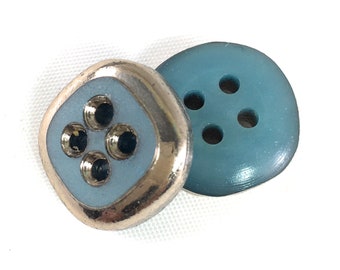 Botones plateados RIMMED BABY BLUE C7