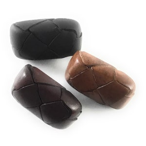 LEATHER BRAIDED RECTANGULAR buttons    E5