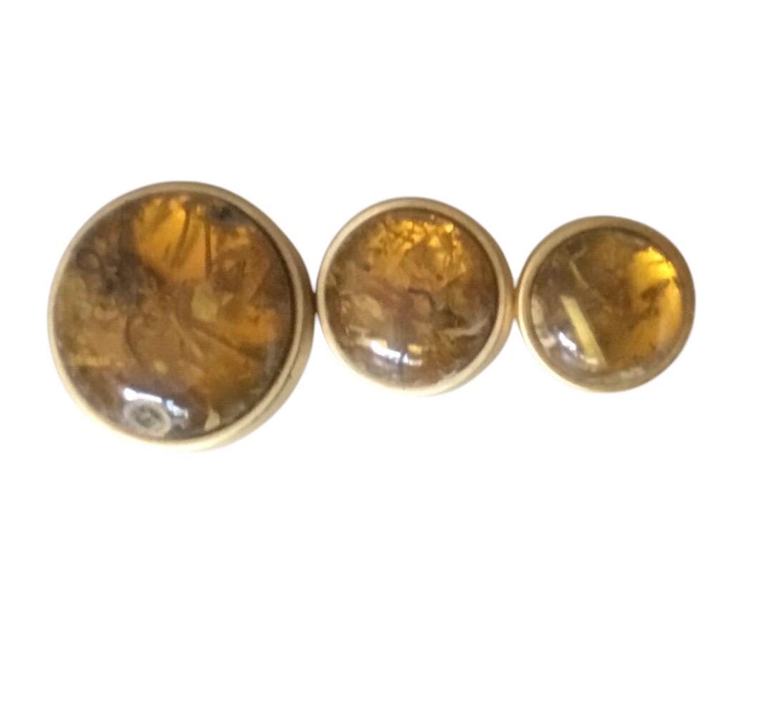 Shank Button Gold Rim MOTTLED AMBER BUTTON Gold Rimmed Shank A9 - Etsy