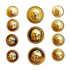 LION HEAD GOLD Blazer Button Sets