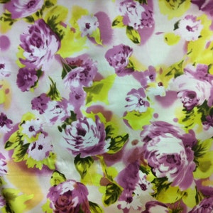 Silk Charmeuse Printed Floral Bouquet