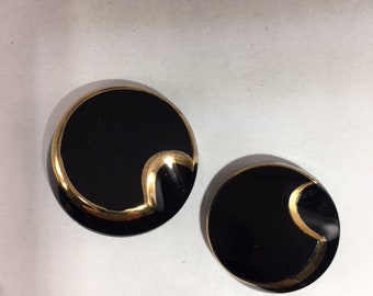 JET and GOLD GLASS  buttons G1