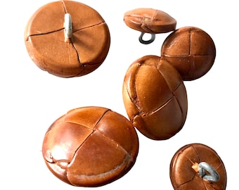 CARAMEL  DOME LEATHER Button   E2