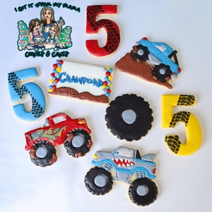 Monster Truck Sugar Cookies- Glaze Icing- Soft Bite