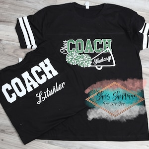 Magliette per allenatori di cheerleading - Cheerleading - Cheerleader - Allenatore - Megafono - Mascotte - Glitter - Abbigliamento sportivo