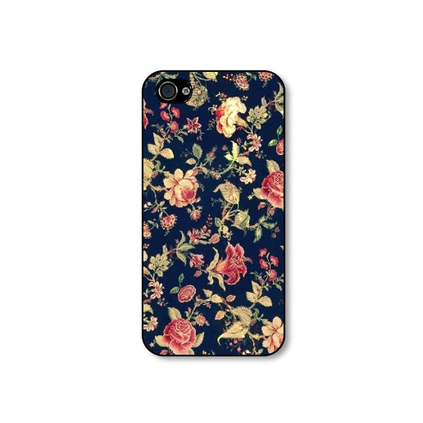 Rubber phone case - Vintage Embroidery Floral, iPhone 4/4S, iPhone 5, Samsung Galaxy S3/S4