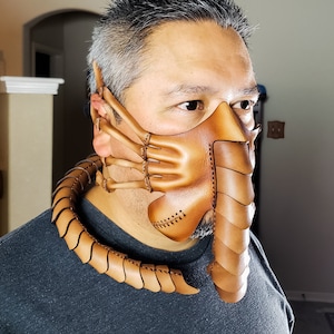 Leather Alien Facehugger Mask - Made to Order