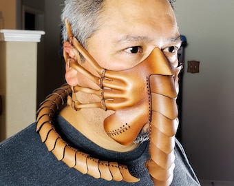 Leather Alien Facehugger Mask - Made to Order