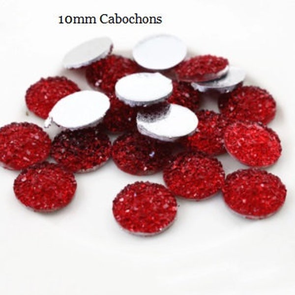 10mm Cherry Red Cabochons (CAB50)