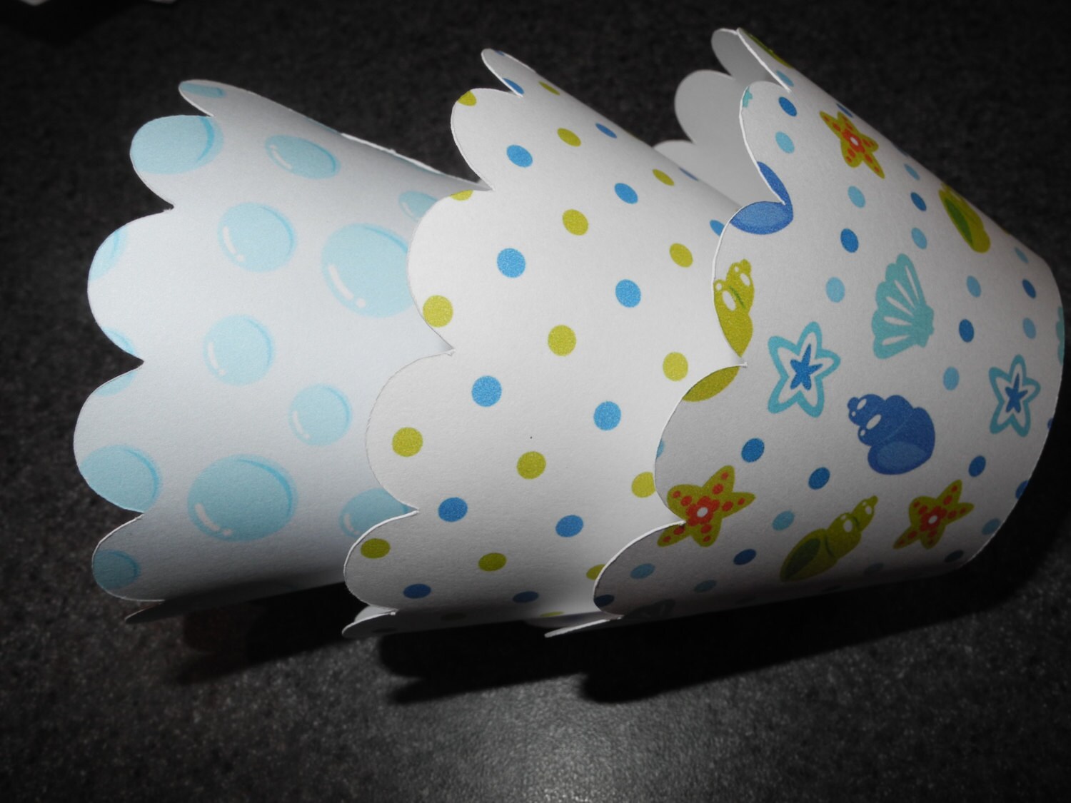 Ocean Shells Cupcake Wrappers Water Beach Bubbles Etsy