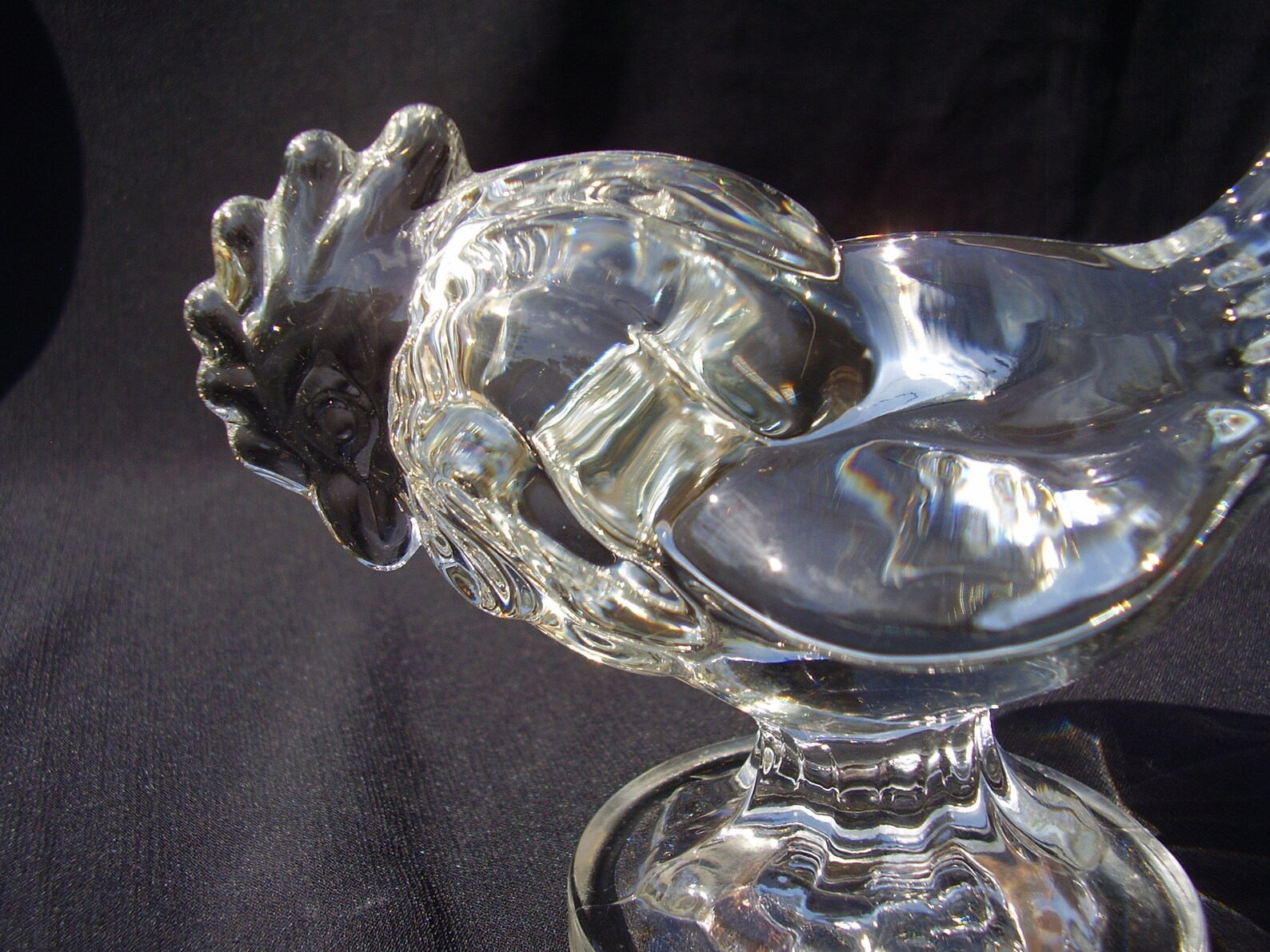 Dalzel Art Glass Clear or Crystal Chicken Figurine Etsy