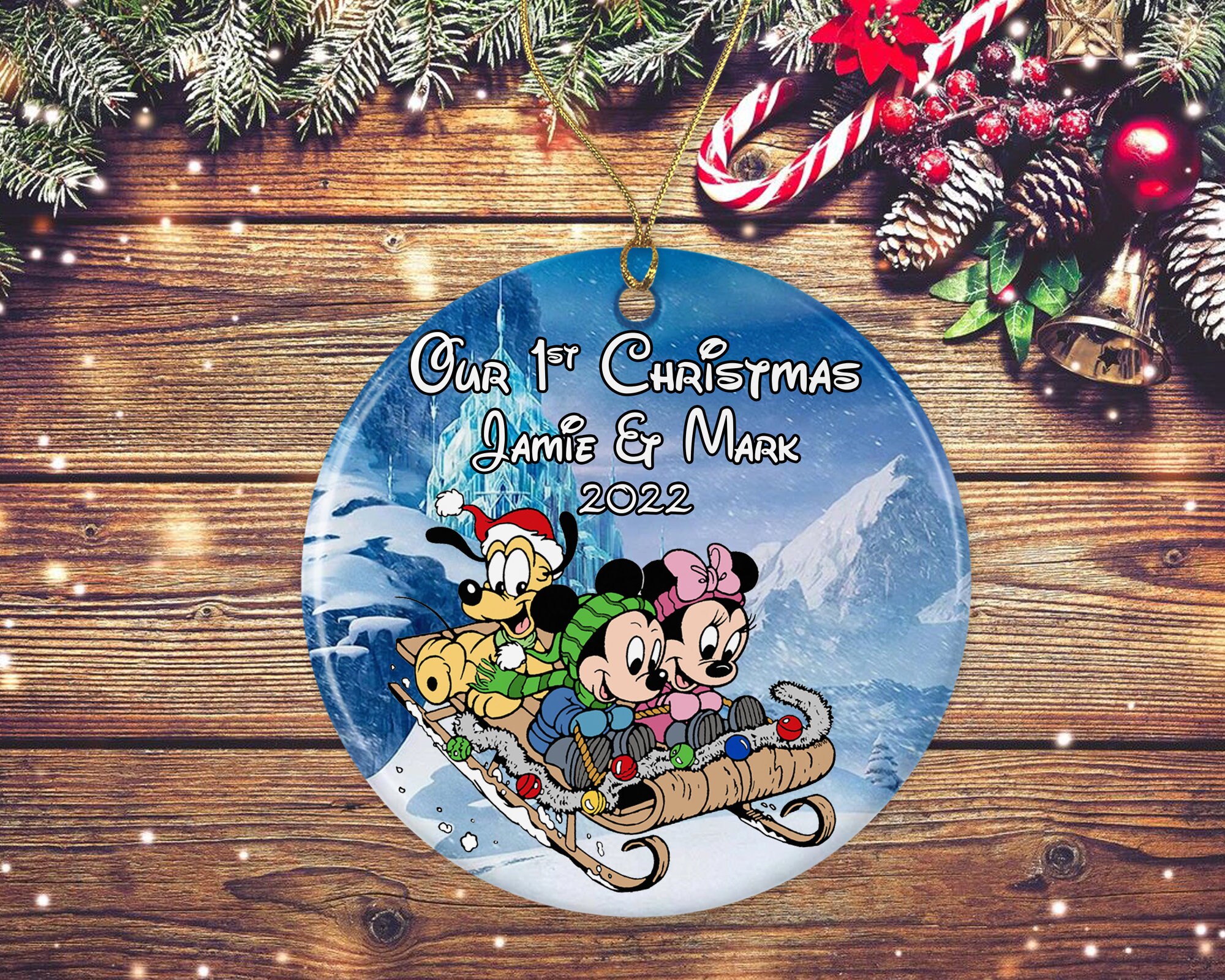 Discover Our First Christmas Ornament, Personalized Disney Ornament