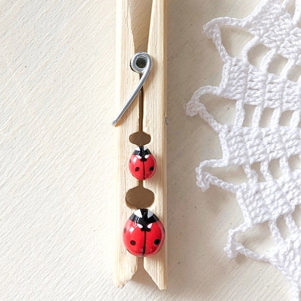 Realistic Life-Sized Ladybug Pin | Handcrafted Nature-Inspired Jewelry