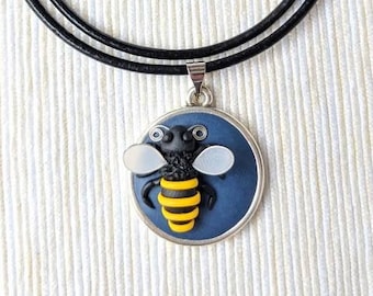 BumbleBee Pendant | Bee Pendant in Polymer Clay