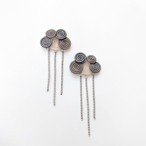 Small Rain Cloud Stud Earrings | Polymer Clay Weather Earrings