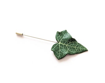 Statement Poison Ivy Leaf Brooch | Green and Silver Ivy Needle | Ivy Leaf Lapel Pin