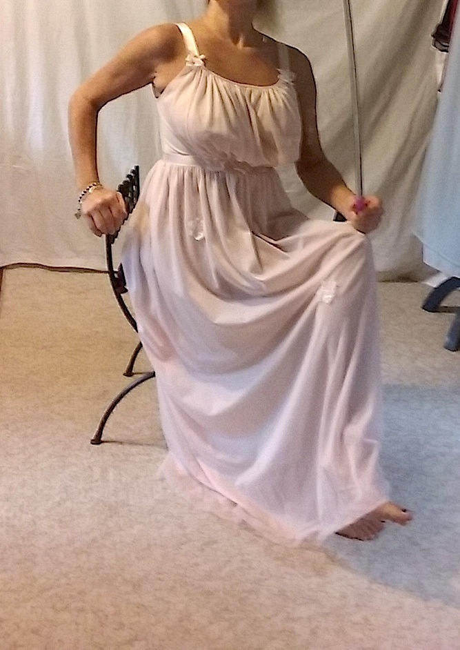 vintage nightgown pink nightgown 1950s sheer silky nylon Etsy