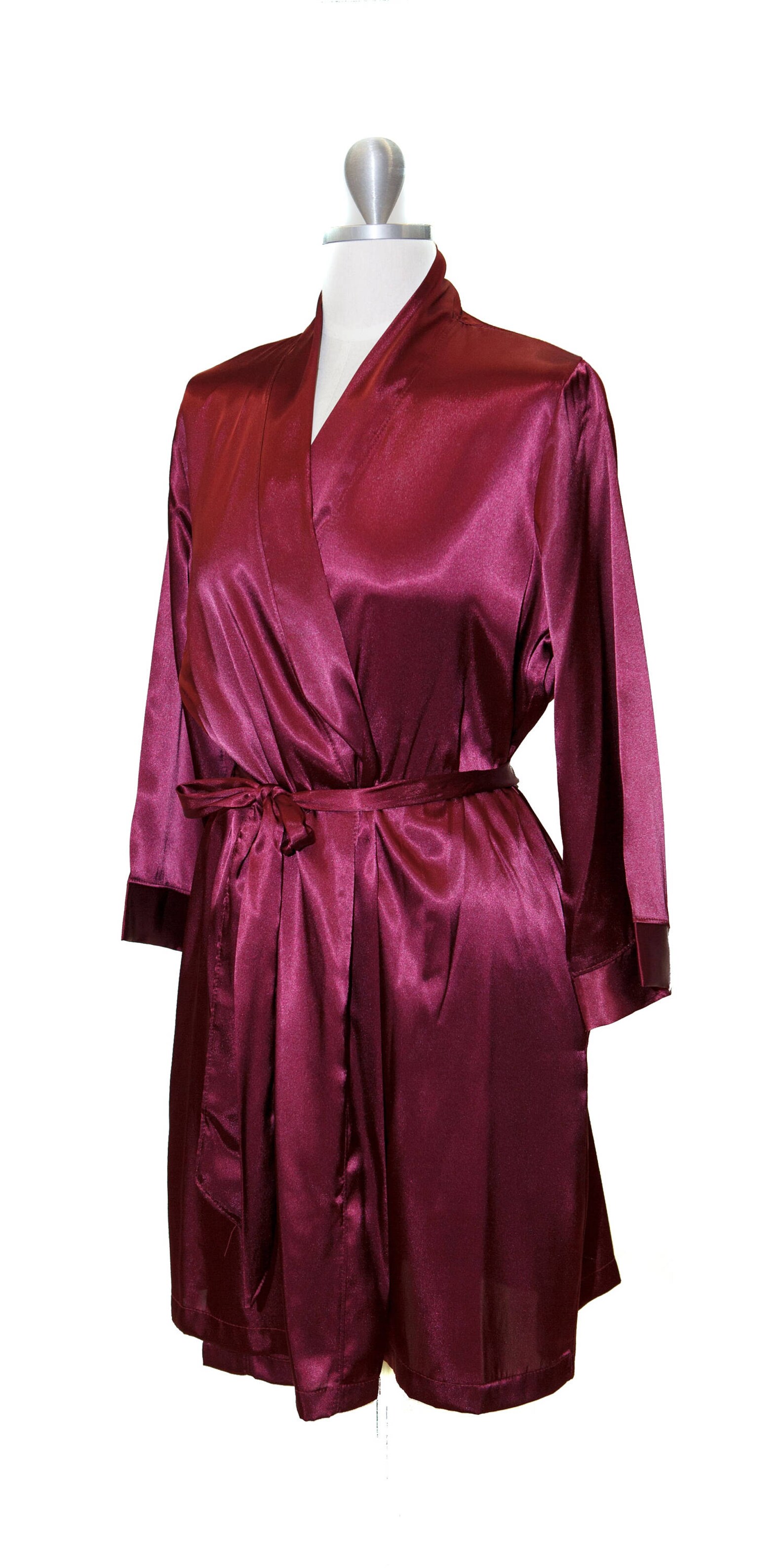Burgundy Embroidered Bridesmaid Robes Burgundy Kimono Robe Etsy