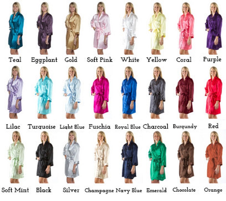 Bridal Robes Satin Robe White Robe Custom Embroidered Etsy