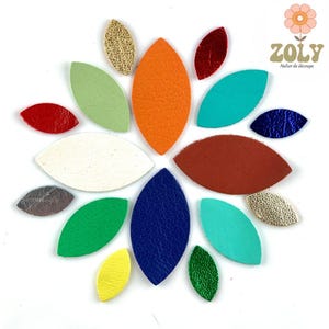 Pétale feuilles en cuir - 3 tailles - 50 coloris - lot de 10