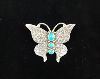 Beautiful Stampwork Butterfly Pendant/Brooch
