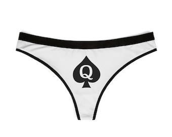 Stylish Queen of Spades Thongs, Hotwife Lingerie, Women's Underwear, Perfect Gift for QOS, Everyday Comfort