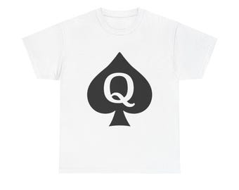 Vintage Queen of Spades Unisex Heavy Cotton Tee, Hotwife Shirt, Gift for QoS, Cool Graphic Tee, Casual Wear, Fun Tee