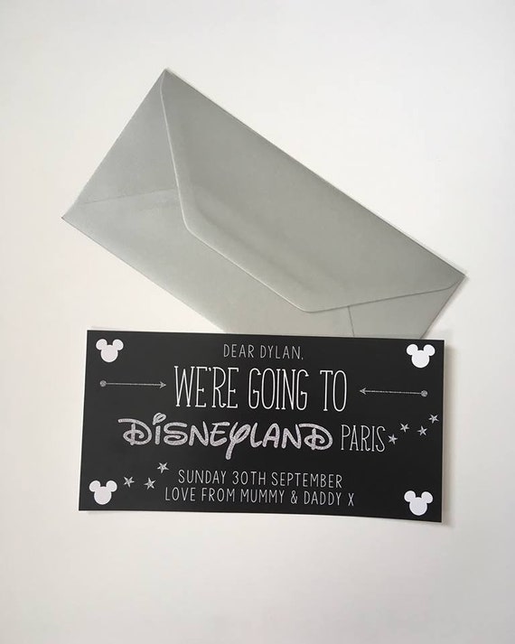 Disneyland Paris Disneyworld Florida Personalised Voucher Etsy