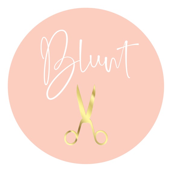 Premade Hairdressers Logo Design Peach Gold Logo Etsy