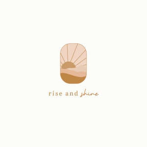 Premade sunset mountains hand drawn logo design  |  Wellness logo  |  Illustrated logo | logo design | Yoga | Handdrawn logo | Witch logo