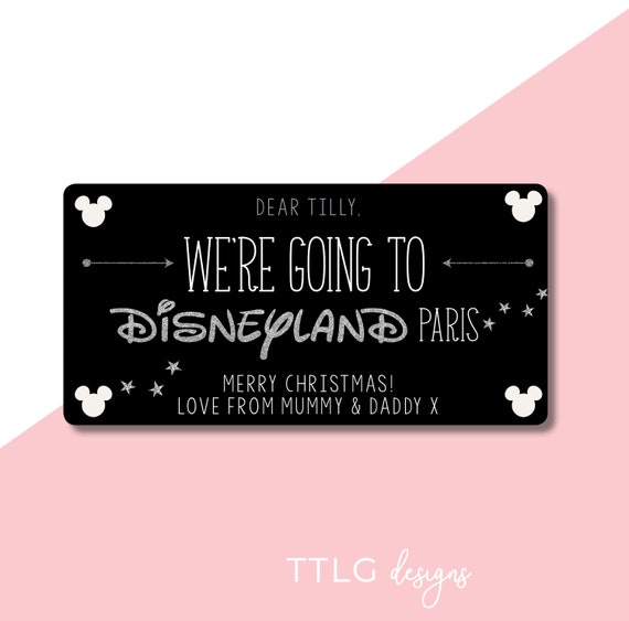 Disneyland Paris Disneyworld Florida Personalisierte Gutschein Etsy