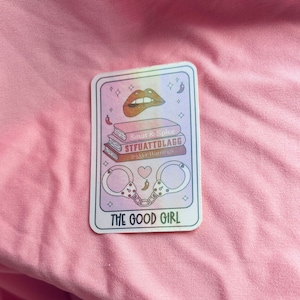 Sticker carte de tarot La gentille fille | tarots | idées cadeaux | autocollant holographique | stickers livresques
