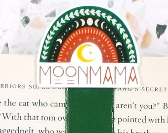 moon mama magnetic bookmark for Mom, witchy Mothers Day gift for book lovers, pagan mom bookmark for women, book gifts for her crescent moon