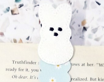 Easter Peeps cute Easter magnetic bookmark for girls, marshmallow bunny Easter bookmark for kids, Easter basket stuffers for little girls