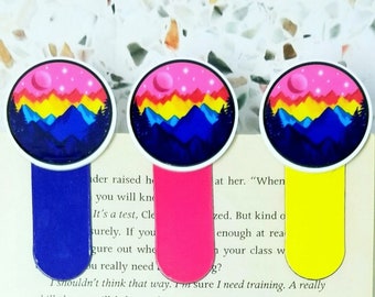 subtle pride merch pansexual flag magnetic bookmark for women, panromantic pride flag pan pride LGBTQ bookmark for men, LGBTQIA accessories