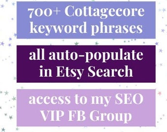 Etsy SEO help, cottagecore keywords, Etsy keywords, ravencore keywords, mushroomcore keywords, bloomcore keywords, Etsy shop help, frogcore